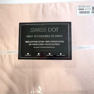 Swiss Dot King Size 100% Egyptian Cotton Sheet Set